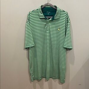 Masters Tech Green Striped Polo Shirt